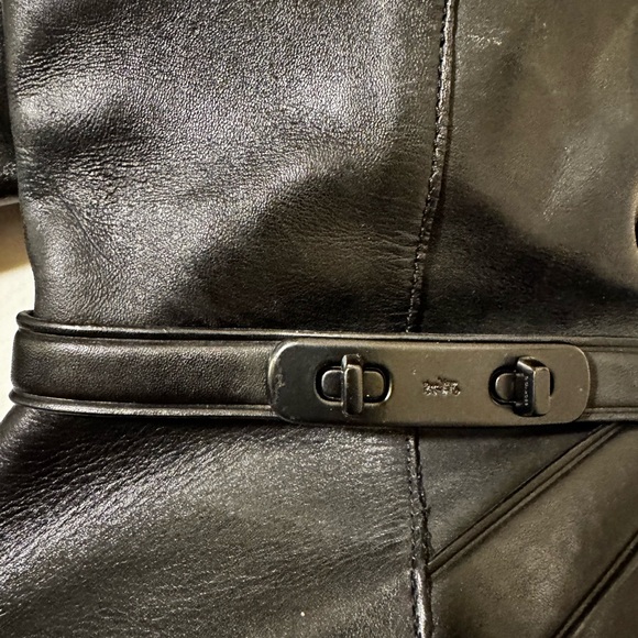 Never Worn Coach Glossy Black Leather Tall Boot - Picture 6 of 7